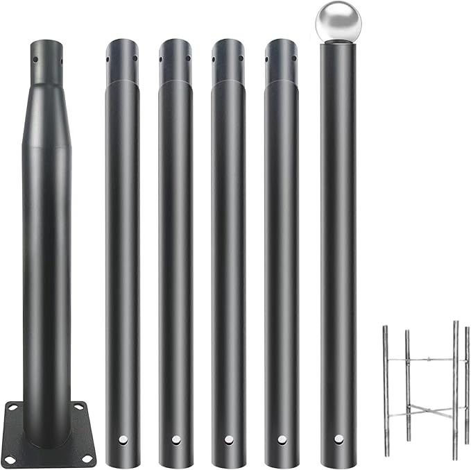 Xhmeishan Street Light Pole 20Ft, Street Light Poles for Outdoor Lighting,Solar Pole Accessory for Street, Suitable for Ba...