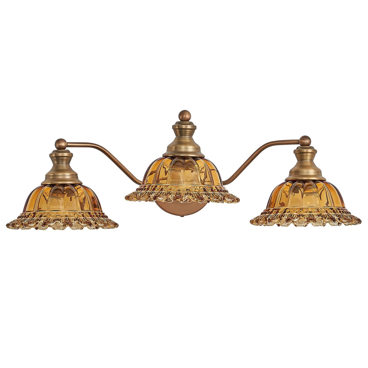 Xiedun Tea Glass 3 Light Vanity Light Colored Glass Bathroom Light Fixture Vanity Lighting Fixtures