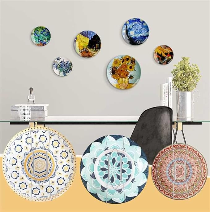 3 Pack 8/10/12 Inch Decorative Plate Medium Plate Hangers for The Wall, Invisible Stainless Steel Plate Wall Hangers for Display with Wall Hooks, for Plates/ Platter/Dish/Picture （Silver）