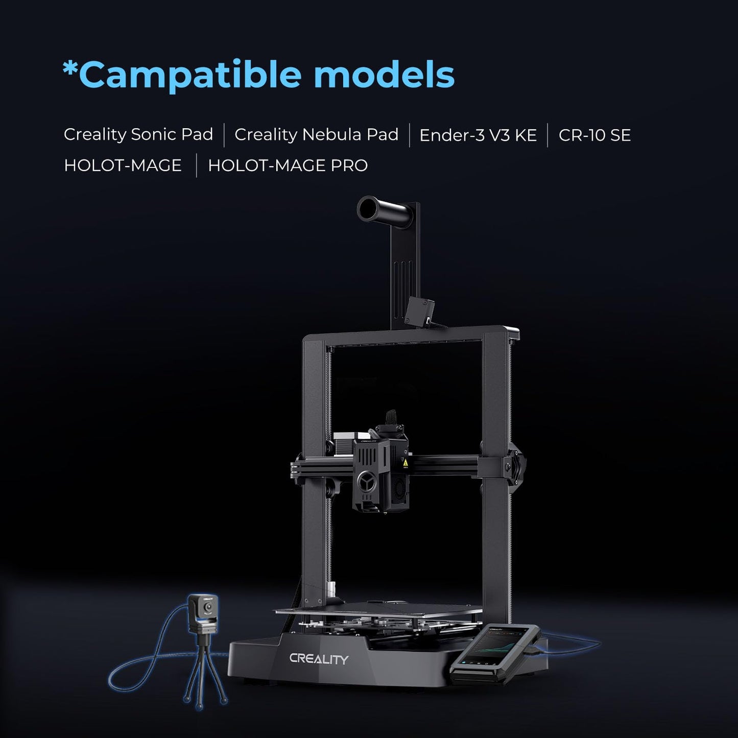 Nebula Camera For 3D Printers, Compatible With Nebula Pad, Sonic Pad, Ender-3 V3 Ke, Cr-10 Se, Holot-Mage Pro, Hd Quality,Real-T