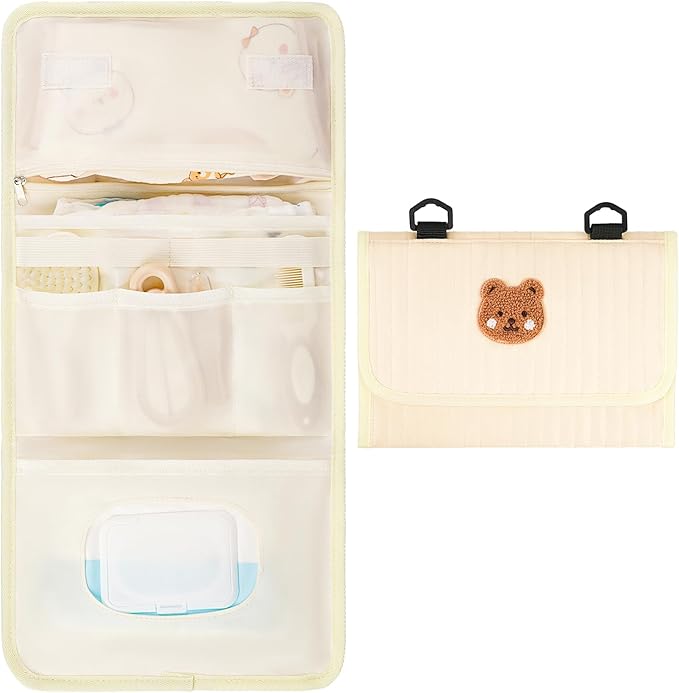 Diaper Bag Organizer,Foldable Small Diaper Pouch,Baby Travel Purse,Mom Bag for Outdoor