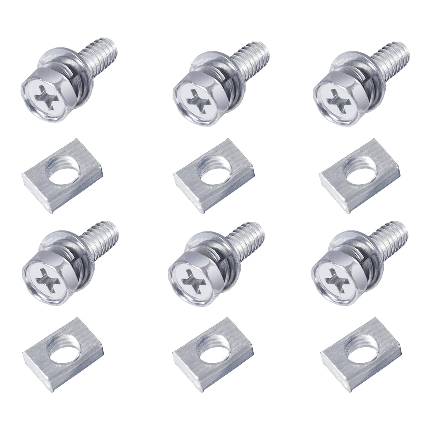 QIATOL 6 PCS Bolts and Nuts Kit, Motorcycle Battery Bolts and Nuts, M6x16MM Motorcycle Battery Screw and Nut, Battery Terminal Bolts and Nuts Carbon Steel