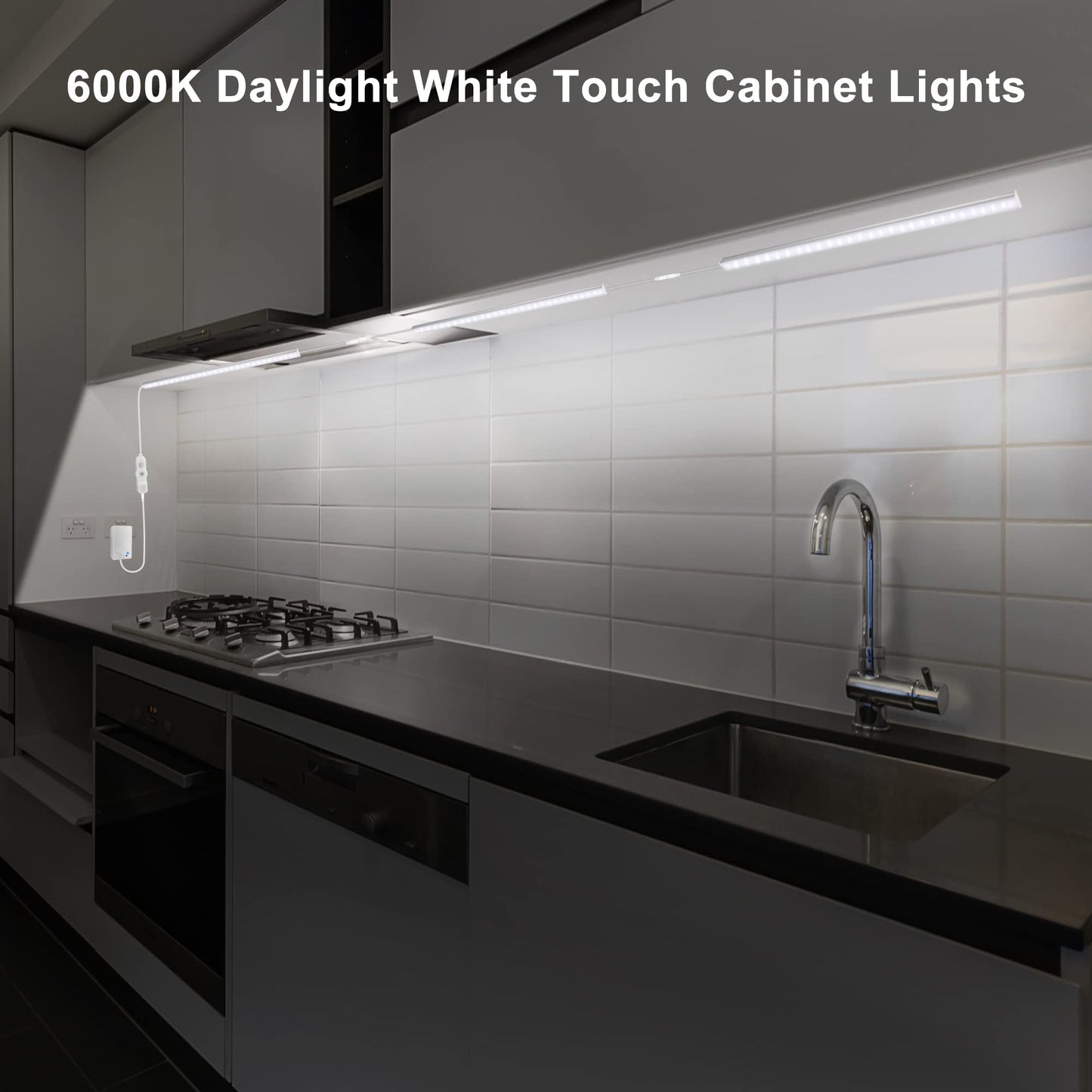 Maylit Under Cabinet Lights, 6 Pcs 12 Inch, Dimmable, Daylight White (6000K), Metal, Ultra Thin, Ideal for Kitchen and Workbench