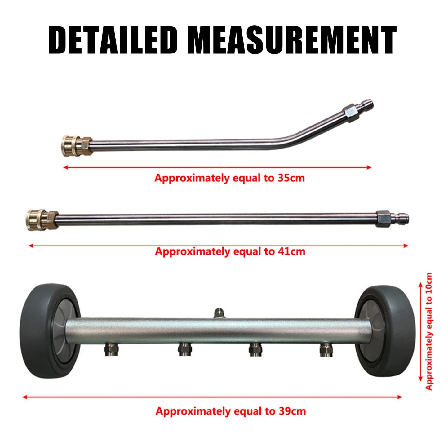 TRELVEX Pressure Washer Surface Cleaner 16'' Undercarriage Cleaner with 2 Pressure Washer ExWand Attachment Dual-Function Undercarriage Cleaner,5000 PSI