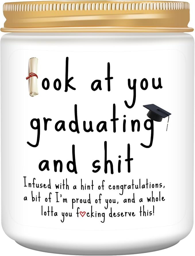Graduation Gifts, 2026 Funny Graduation Gifts for Her Him, Best Grad High School College Congratulations Masters PhD Degree Nurse - Lavender Scented Candles