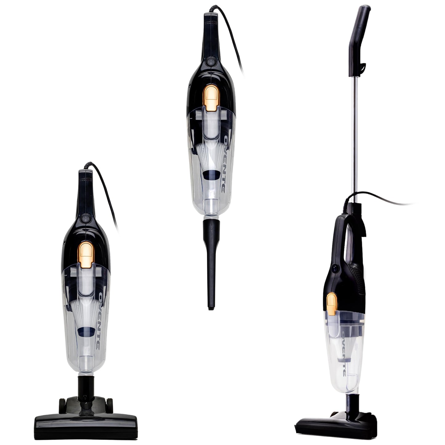 Ovente Corded Stick Vacuum Cleaner, Lightweight Electric 3-In-1 Bagless Handheld Vacuum With 400W Motor And Powerful Suction For