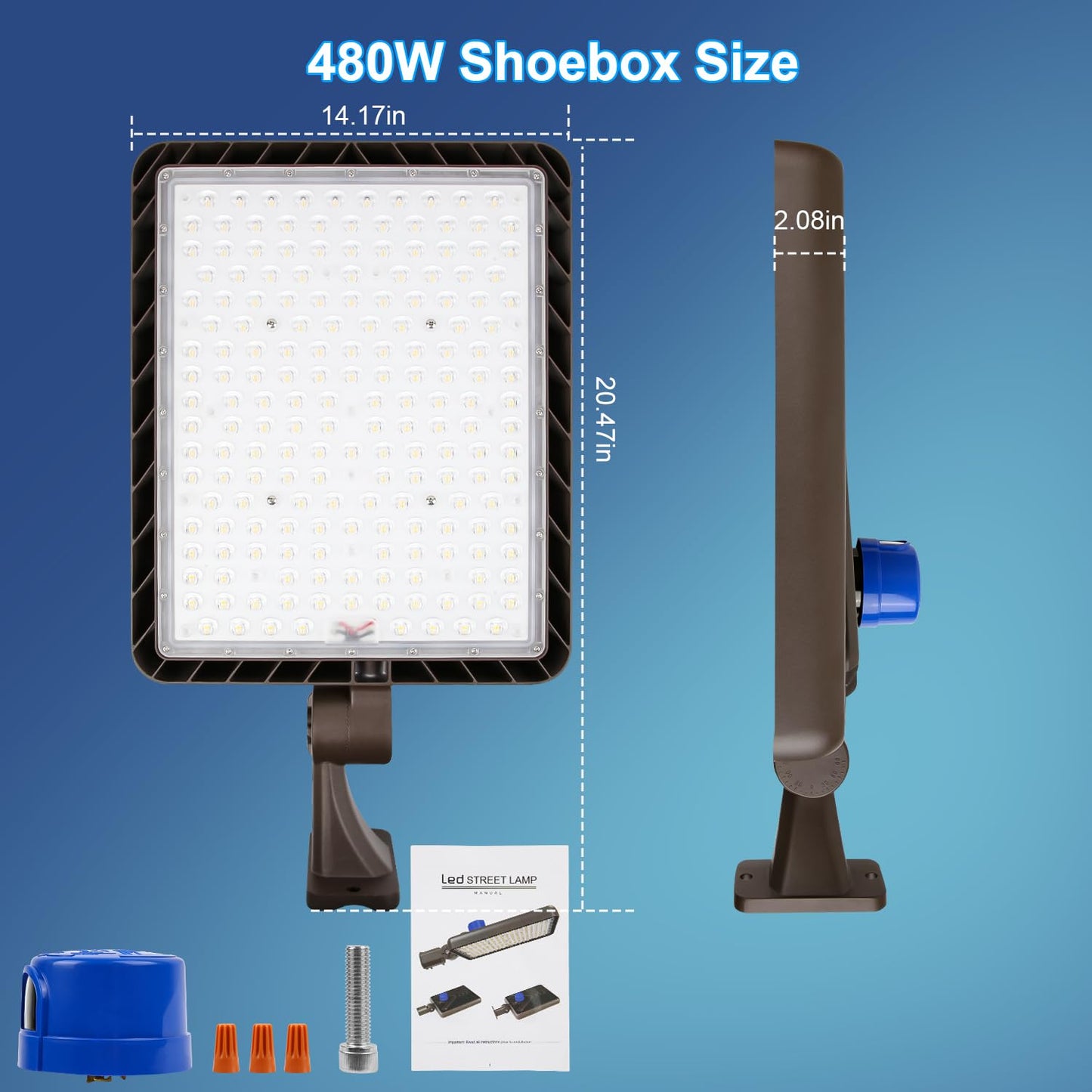Ledmo 480W Led Parking Lot Light 5000K 72000Lm Super Bright Dusk To Dawn Outdoor Commercial Street Light Ip65 Exterior Security Large Area Flood Lighting With 180Adjustable Bracket
