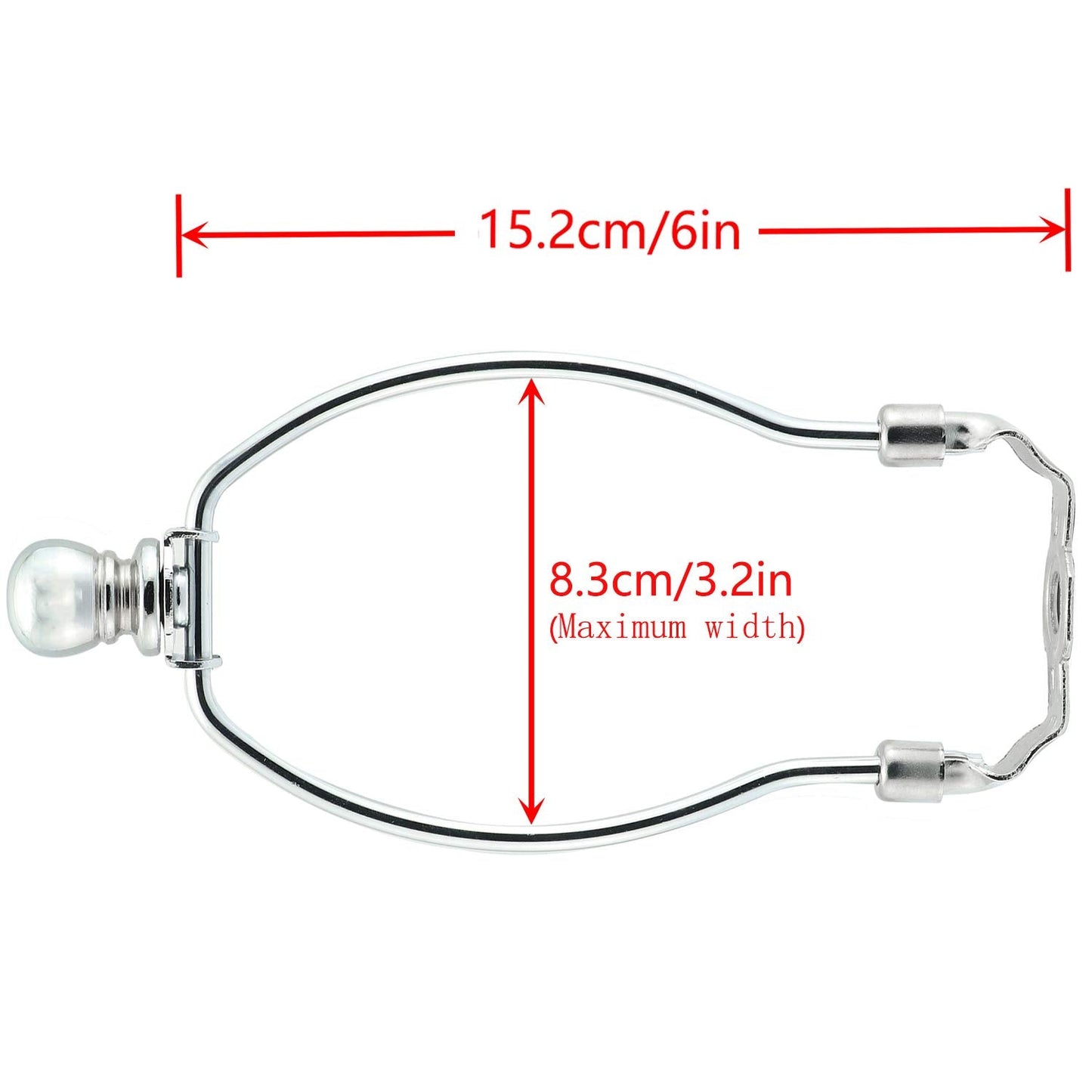 DZS Elec 1-Pack Lamp Shade Harp Holder Metal Bracket 6 Inch Silver HARP-6IN-1S