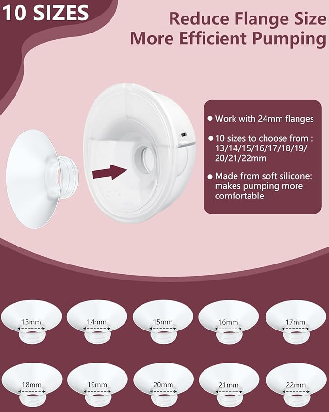 1pcs Breast Pump Flange Insert 14mm Compatible with Momcozy M9/M6/M5/S12 Pro/S9 Pro/V1 Pro/V2 Pro Wearable Breast Pump, Replace for Momcozy Pump Flange Insert, BPA Free, OEM, Not Original Parts