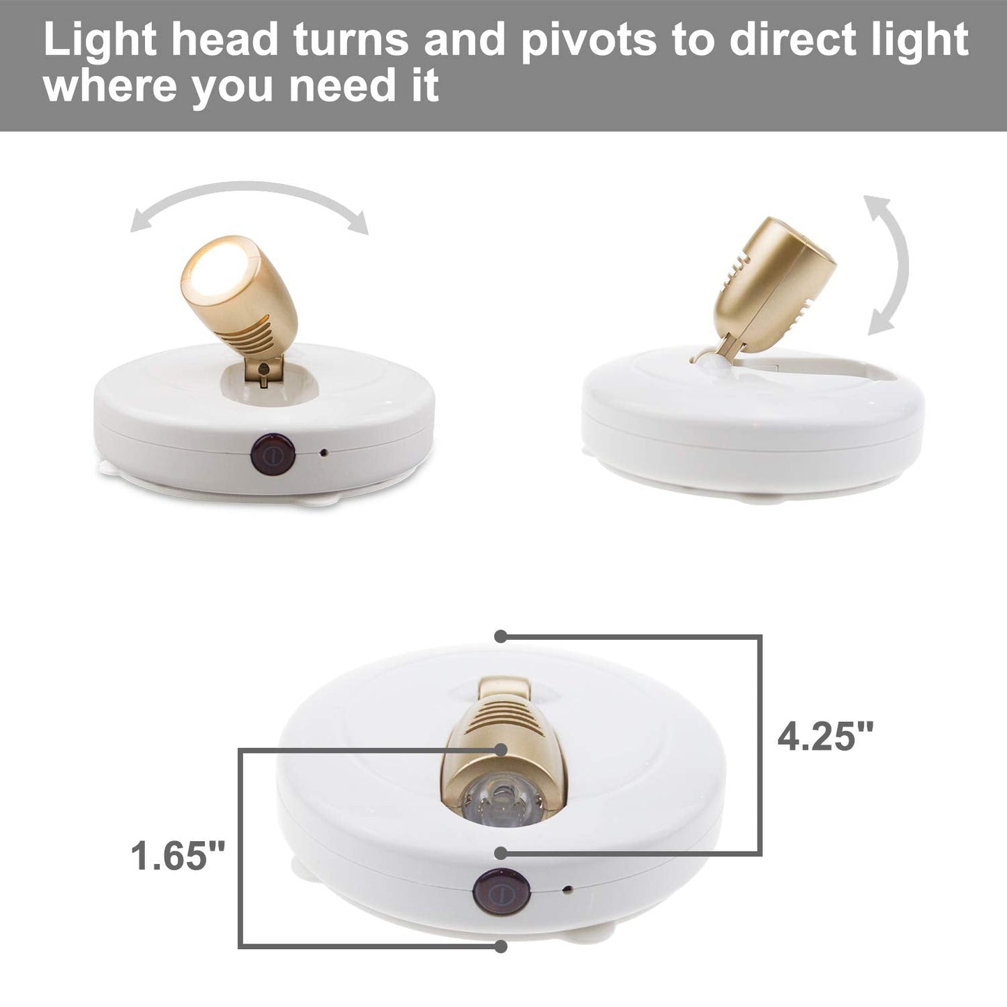 BIGLIGHT LED Puck Light, Dimmable Uplight with Remote, Warm White, Model B624IR-2, 2 Pack