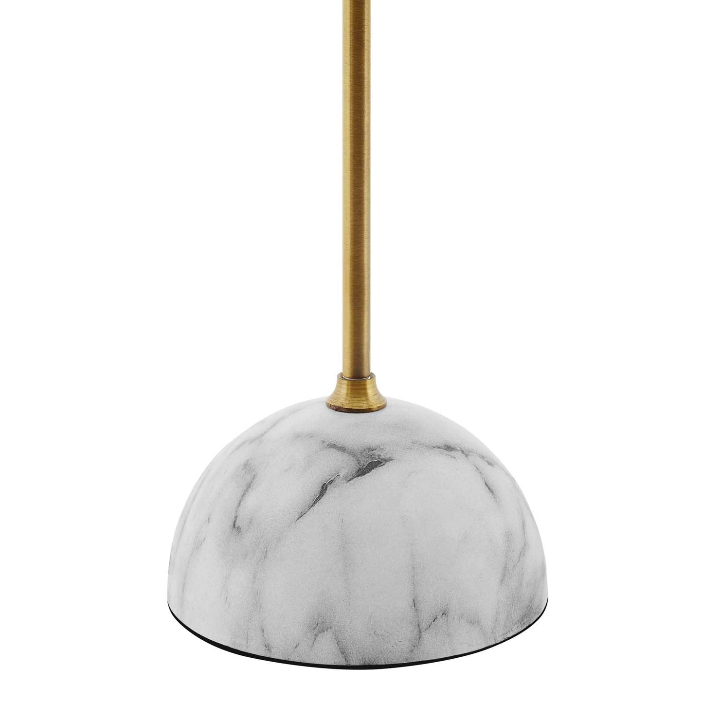 Modway Side Table Lamp - Brass Wire Shade, Faux Marble Base, Yellow - Model EEI-3086