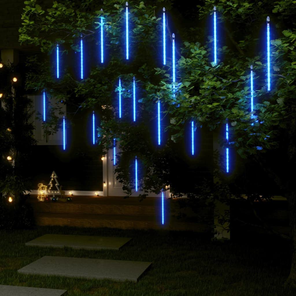 vidaXL Meteor Shower Lights - 20pcs 1-ft Blue SMD LED Tubes - Water-Resistant, Energy-Efficient for Indoor/Outdoor Use, Model 328553