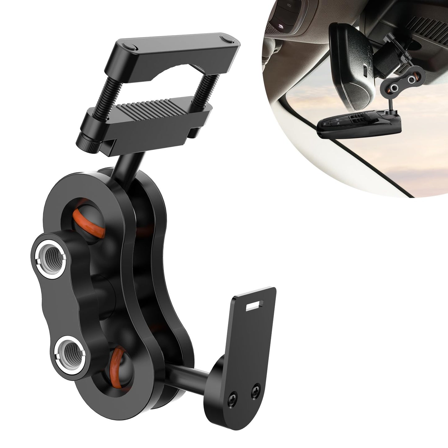 SDSACZMU Radar Detector Mount, Aluminum Rearview Mirror Rod Radar Bracket,for Cobra iRadar ESD SPX RAD 480i 450 380 7800BT Radar