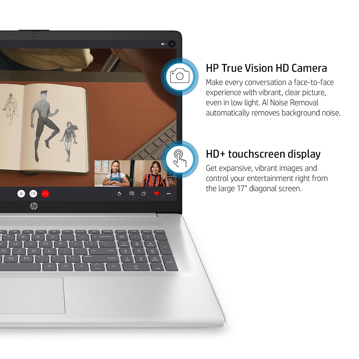 Hp 17.3 Touchscreen Laptop For Business, Brightview Hd+ Display, Amd Ryzen 5 7530U (6-Core) Processor(Beats I7-1165G7), 64Gb Ram