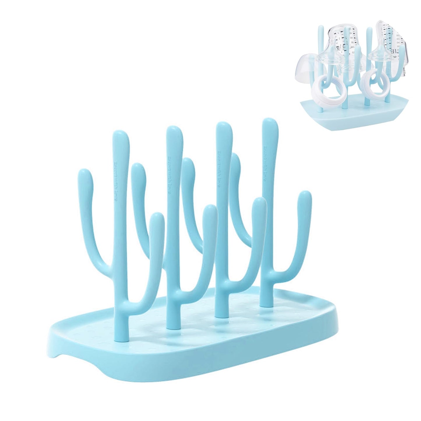 YilulvDeng Baby Bottle Drying Rack - Space Saving, Portable Travel Rack for Baby Bottles and Accessories (Blue)
