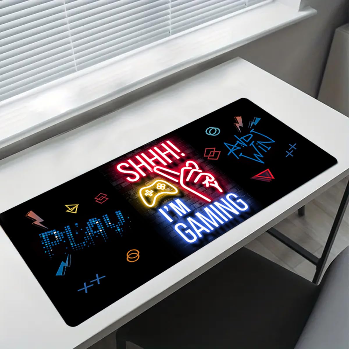 Mouse Pad 80x30cm Gaming Mouse Pad Extended Large Computer Keyboard Mouse Mat Desk Pad with Soft Smooth Surface and Anti-Slip Rubber Base Gaming Mats for Desk Gamer Office Home (Game-E)
