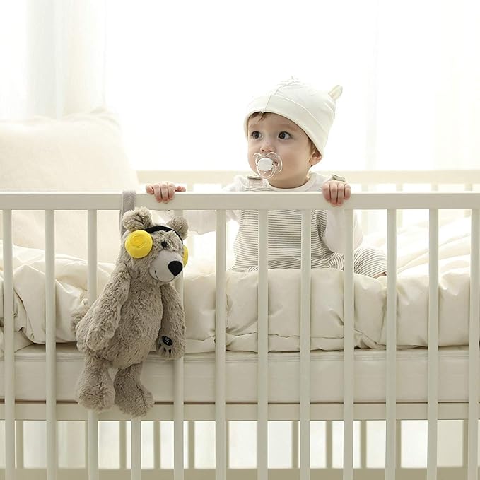 BEREST Baby Sleep Soother Cry Activated Sensor Toys, Heartbeat Bear for Babies, Plush Stuffed Animal for Newborn Infants, Babies Toy Vibrating with Mom’s Heartbeat,Baby Shower Gifts for Boys and Girls