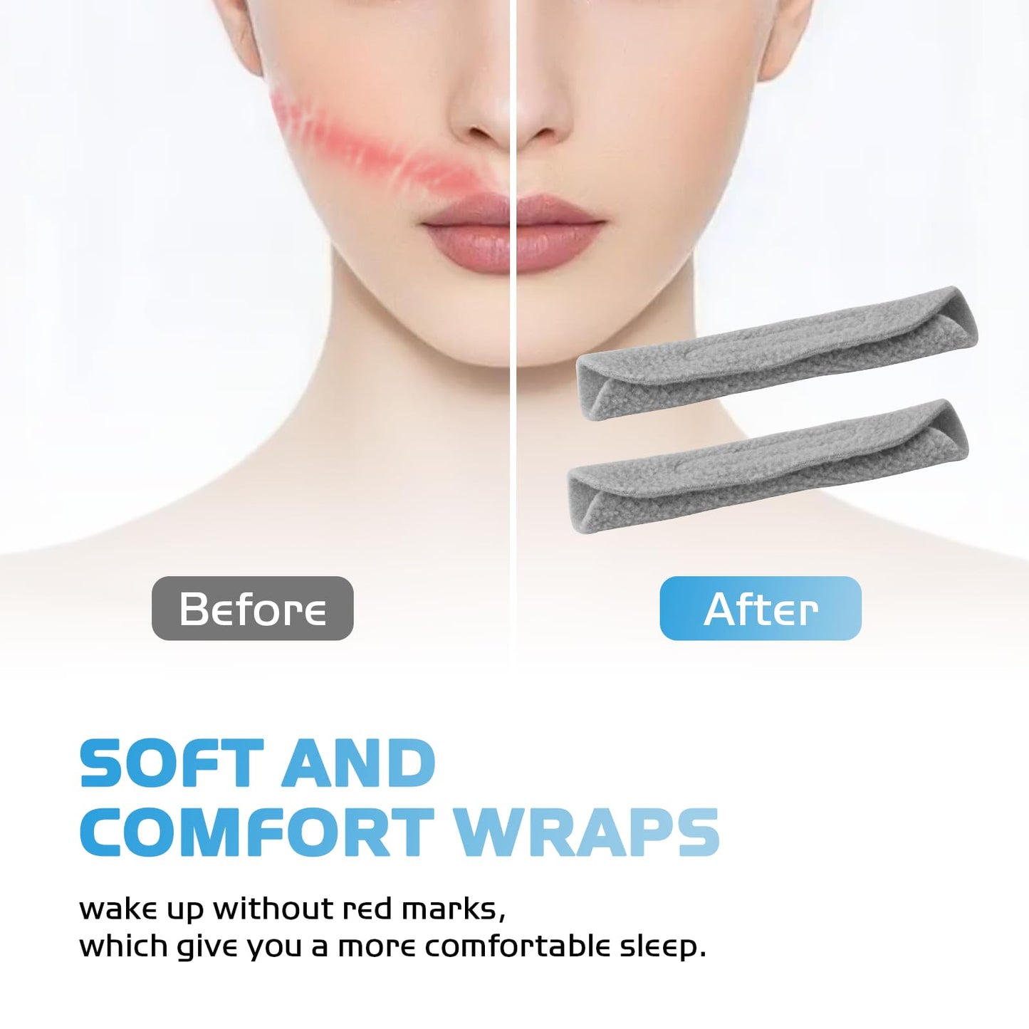 Headgear with Frame Replacement for ResMed Swift FX Nasal Pillows Mask, Comfortable CPAP Mask Head Strap Including Adjustable Silicone Frame & Back Headgear & 2 Strap Wraps