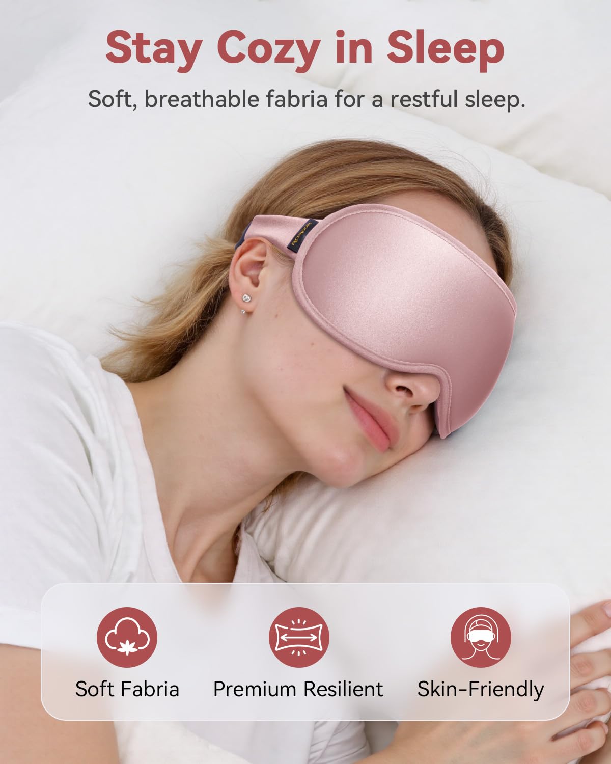 3D Weighted Sleep Mask for Women: 100% Light Blocking - Night Shift Nurse Essentials, Road Trip Travel & Long Flight, College Dorm Essentials for Girls - Lash-Friendly, Zero Eye Pressure, Pink