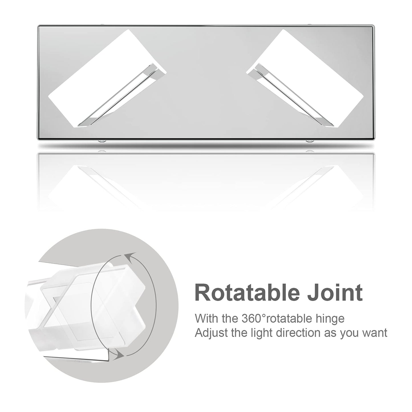 Ralbay 48in LED Vanity Light Fixture, 7-Light, Chrome Stainless Steel, Model 8590, Cool White, Bathroom Lighting Over Mirror