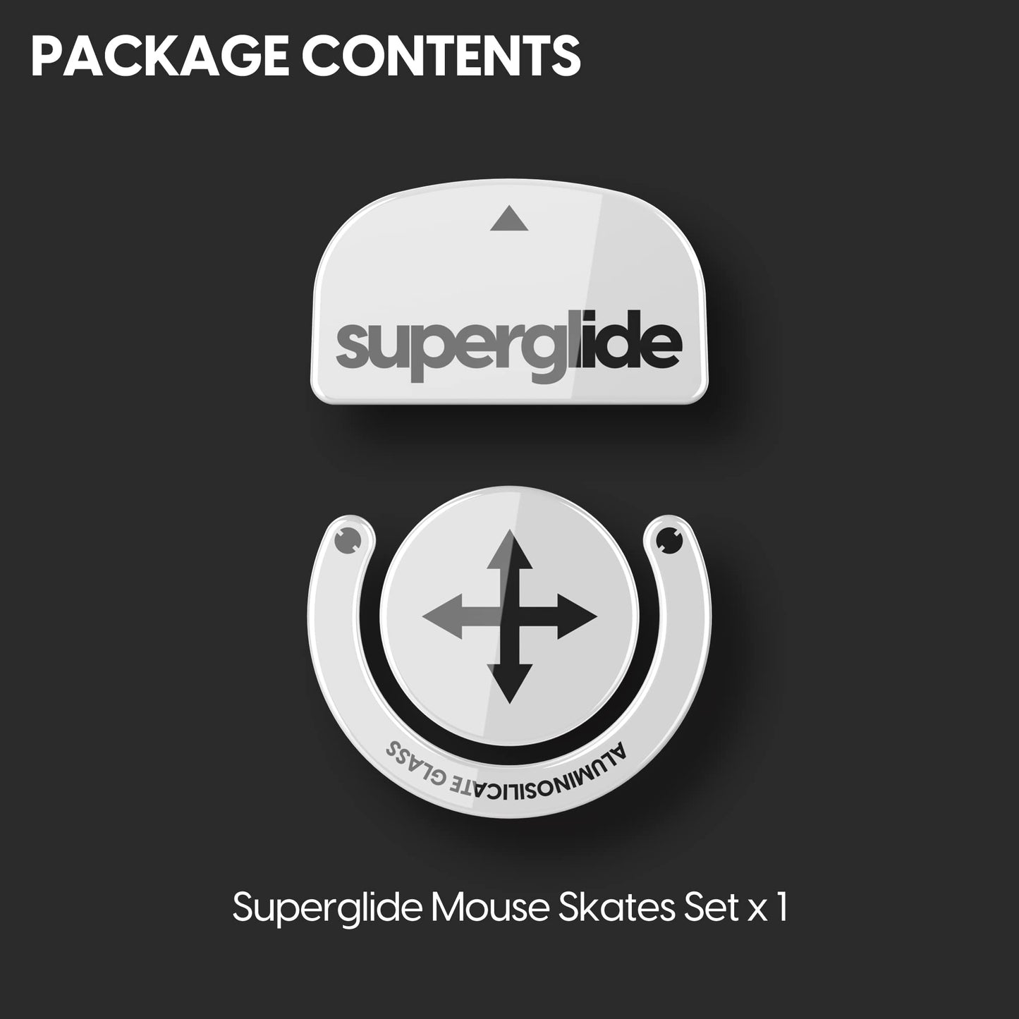 Superglide Glass Mouse Skates for Logitech G Pro X Superlight (Type-S, White) - Ultra Smooth Glide, Polished Round Edge, Compatible with G Pro Superlight 2, Superlight Mouse Skates