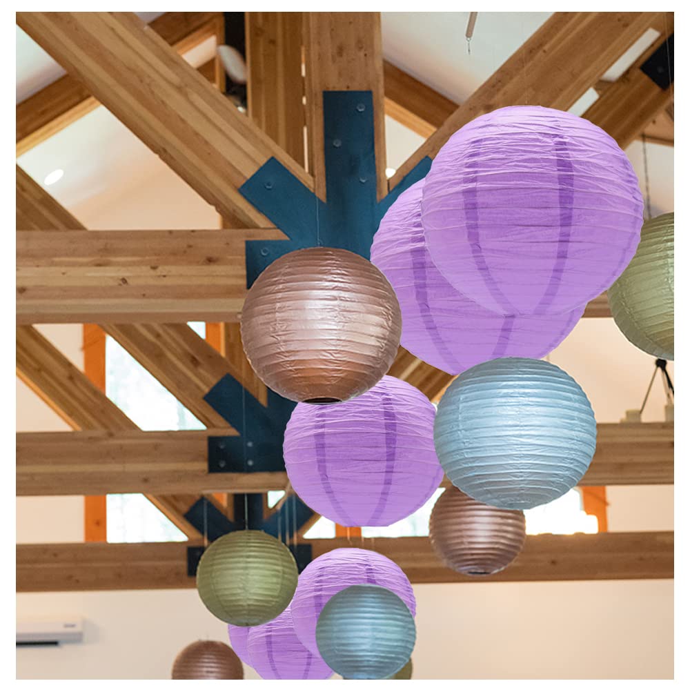 Hocansen Paper Lanterns, 3pcs Decorative Round, 12in, Red, for Birthday, Halloween, Wedding, Baby Shower, Home Decor Party