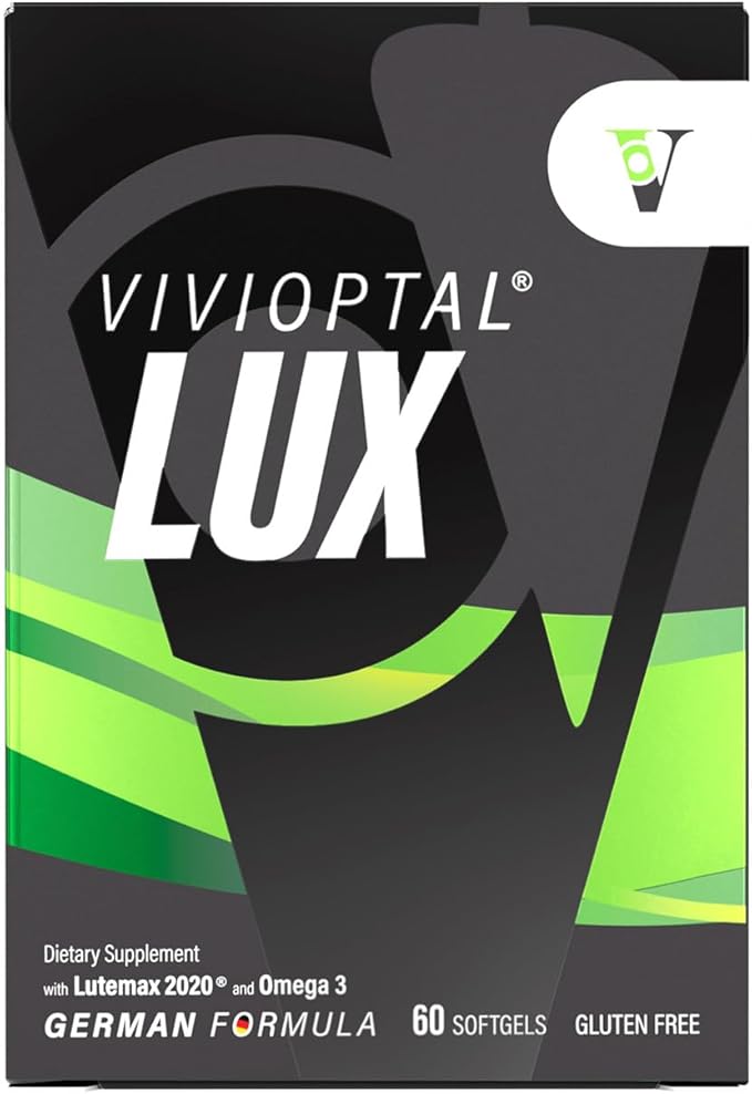 Vivioptal Lux 60 Softgels, Omega 3, Zinc, and Vitamin C & E, Multivitamin & Multimineral, Gluten Free, German Formula