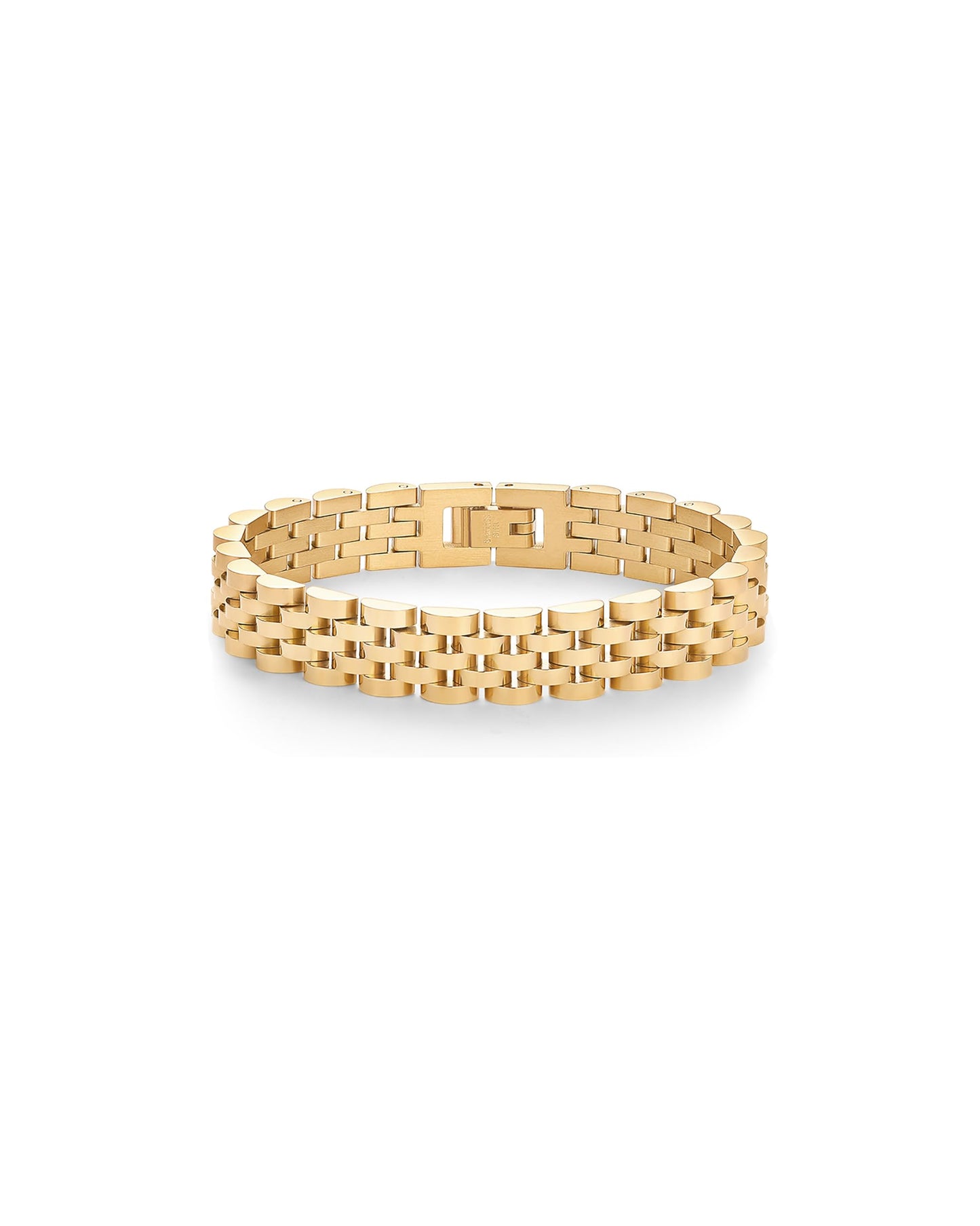 PAVOI 14K Yellow Gold Plated Waterproof Watch Strap Chain Bracelet for Women | Stainless Steel Chunky Link Bracelet 7.5 Inches