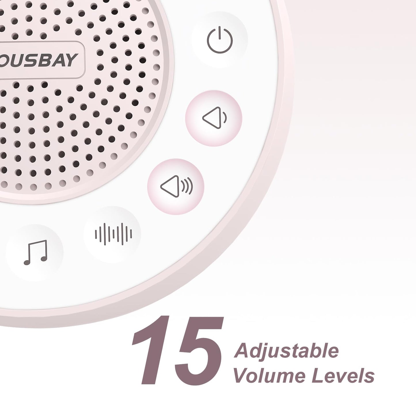 Housbay White Noise Machine with 31 High Fidelity Soothing Sounds, 5W High Power Loud Enough Speaker, Easy Volume Control, Sleep Timer, Sound Machine for Baby, Kids, Adults, Light Sleeper