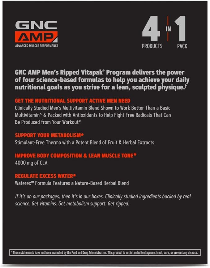 GNC Men's Ripped Non-Stimulant Formula | 30 Servings