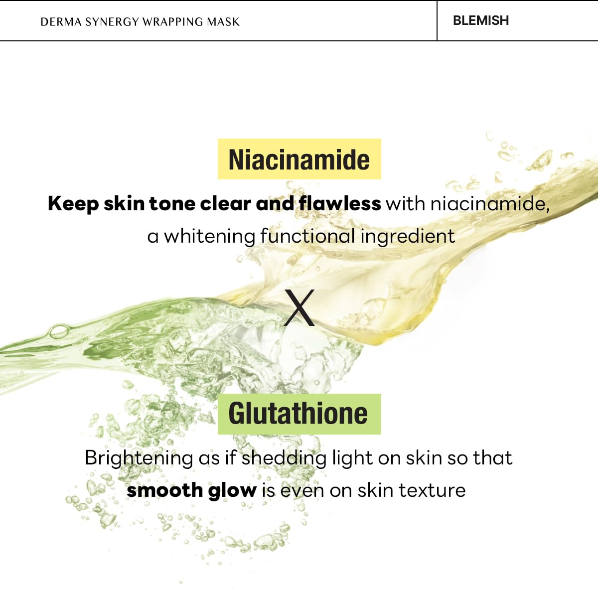 Mediheal Derma Synergy Wrapping Mask for Blemish Care (10 Packs) - Improved Blemish and Skin Brightening with Niacinamide, Gluta
