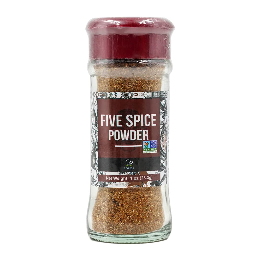 Soeos Chinese Five Spice 1 Ounce, Five Spice Powder, Five Spice Chinese Seasoning Non-GMO, Non-irradiated, No preservatives, No