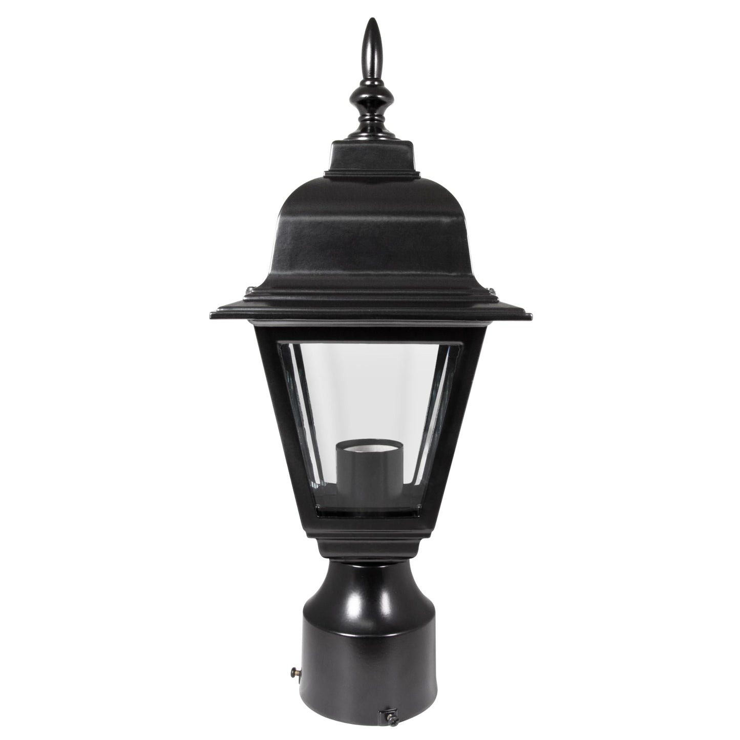 Design House Maple Street Outdoor Post Top Light With 3-Inch Pier Base Mount Fitter  Black  590307