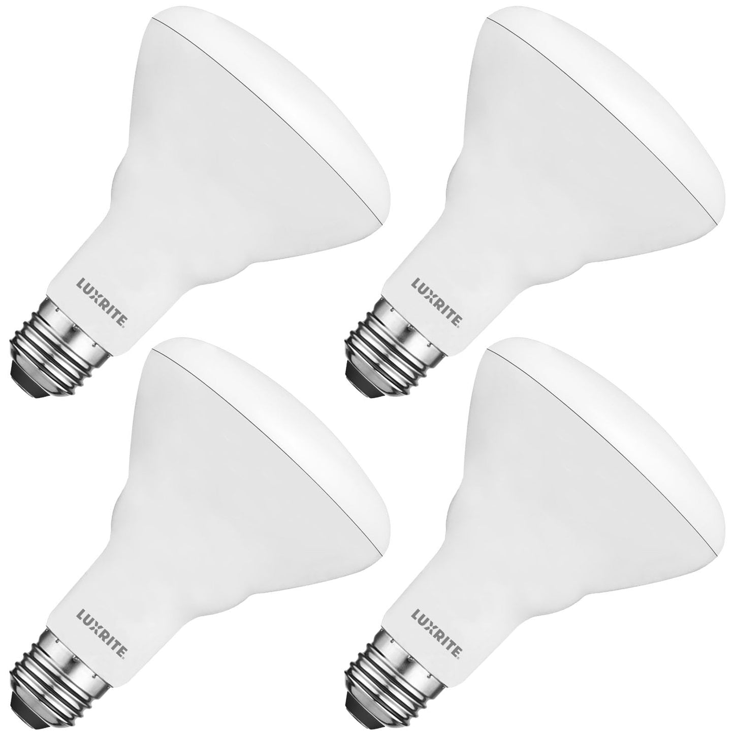 Luxrite Br30 Led Bulb 4-Pack, 65W Equivalent, 3500K Natural White, Dimmable, 650 Lumens, Energy Star, E26 Base,