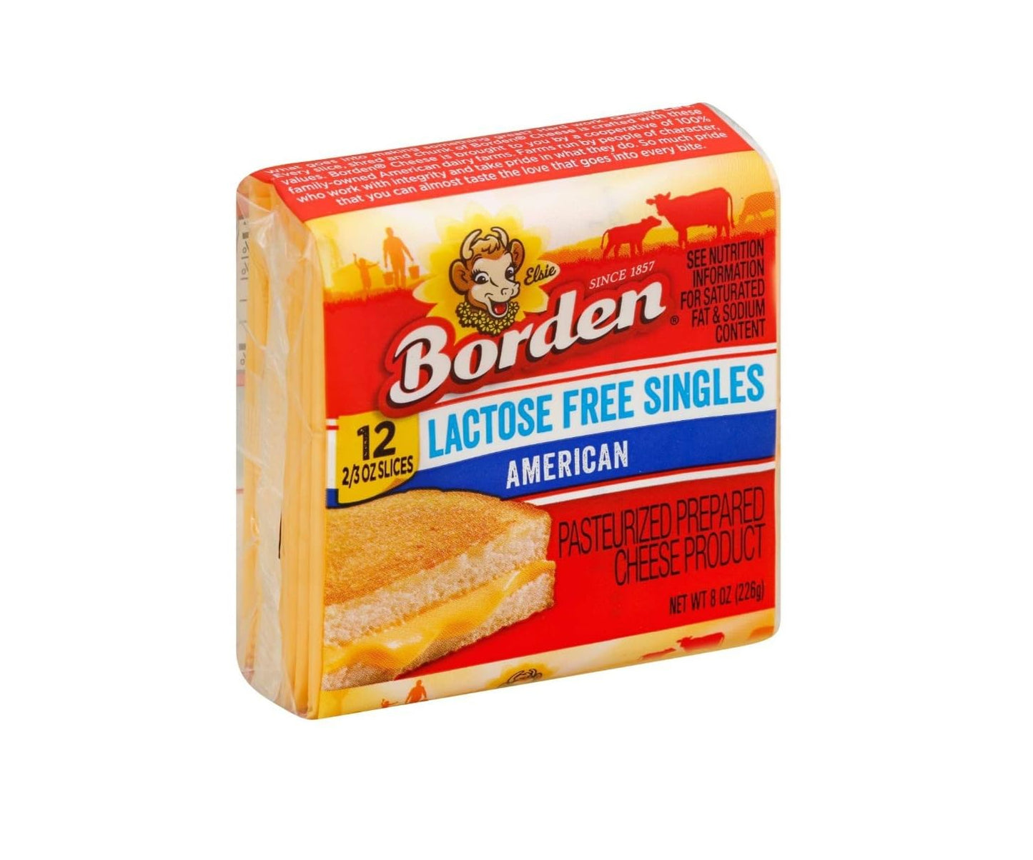 Borden Lactose Free American Singles 8 Oz (Pack of 3)