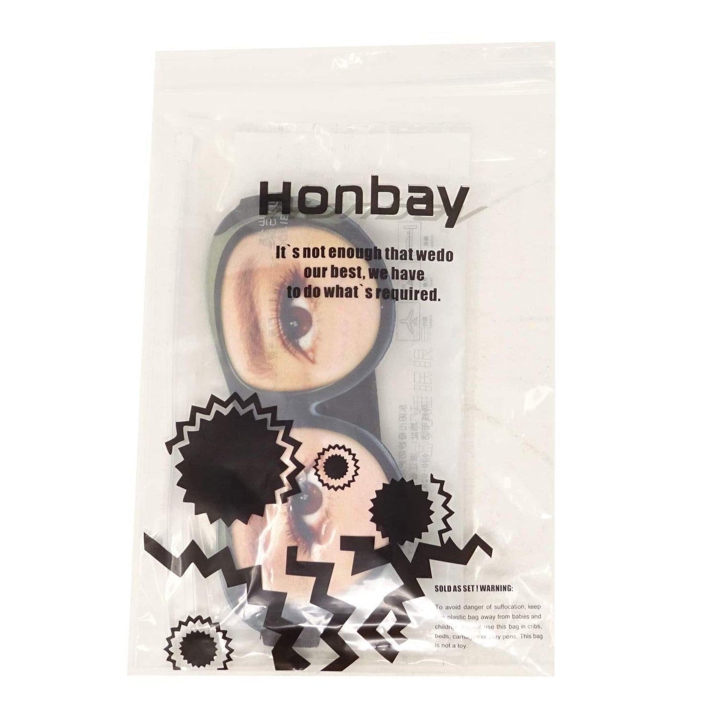Honbay 3D Funny Eyeshade Soft Sleep Eye Mask with Adjustable Head Strap for Travel, Game, Party, Rest, Sleeping (Woman)
