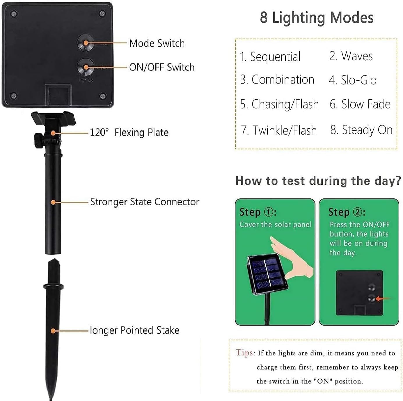 6 Pack 270Ft Solar Christmas Lights Outdoor Waterproof  Super Bright 480 Led Solar String Lights With 8 Lighting Modes  Green Wire Twinkle Tree Light For Outside Xmas Party Decorations (Warm White)