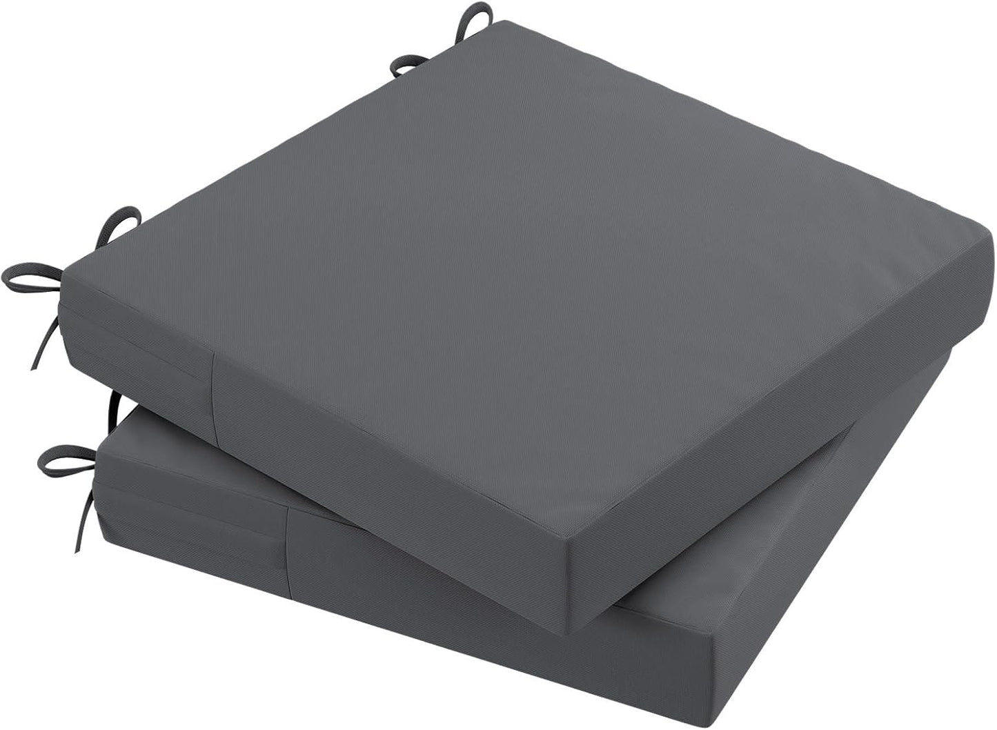 AAAAAcessories Outdoor Seat Cushions for Chairs, Waterproof, Fade-Resistant Patio Furniture Replacement Cushions, 20" x 20" x 3", Set of 2, Dark Gray