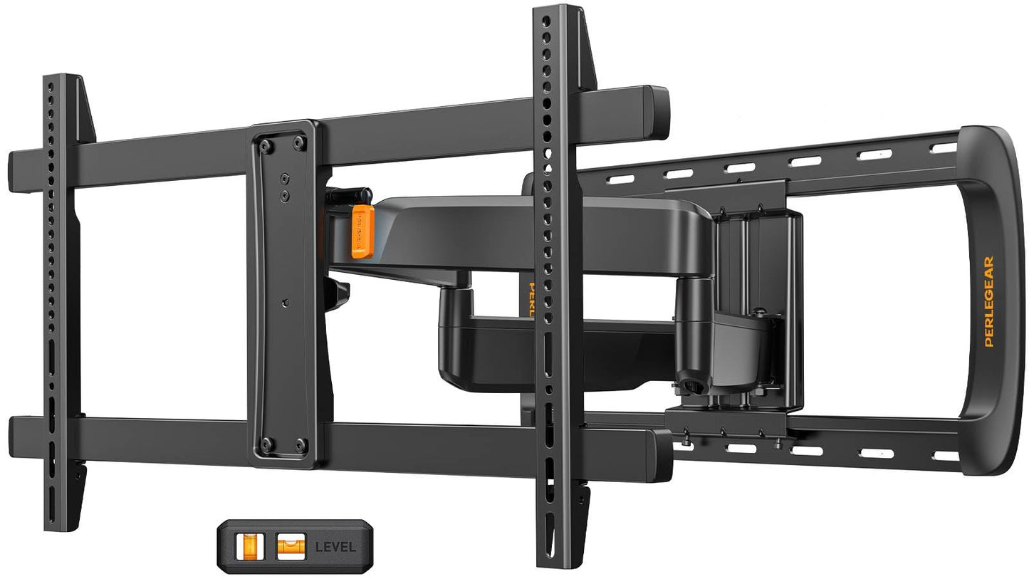 Perlegear Sliding TV Wall Mount for 42-95″ TVs up to 150 lbs with Cable Management, Tool-Free Tilt, Swivel & Extension, Fits 12″/16″/24″ Wood Studs, Max VESA 600x400mm, PGTVM41B