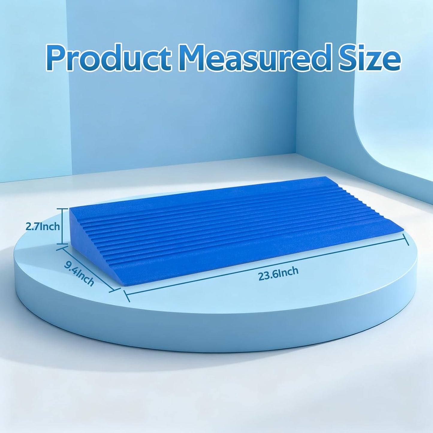 Squat Wedge Block,Non-Slip Heel Elevated Slant Board,for Weightlifting,Calf Stretch,Yoga,Improve Ankle Mobility,Home and Gym Equipment,Blue
