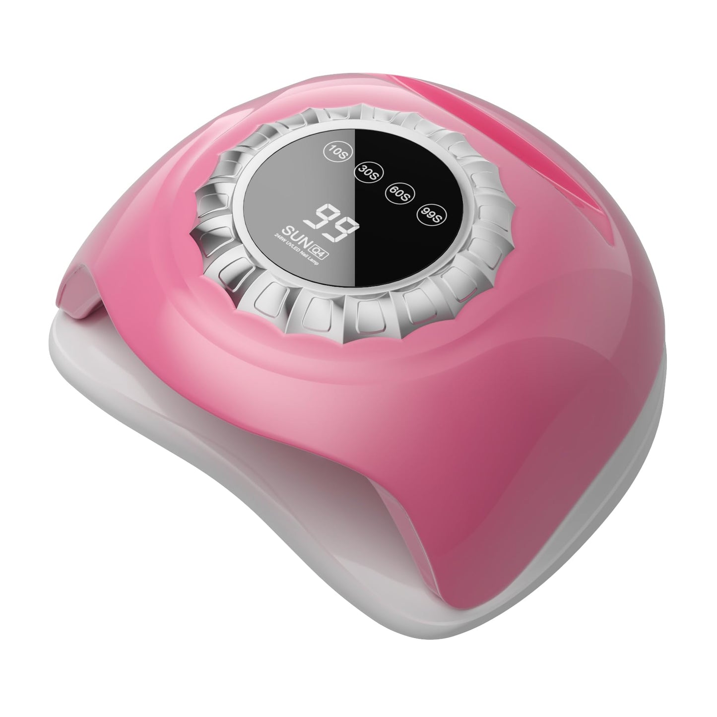LVAINIT Pink UV LED Nail Lamp - Elegant Touch Screen Nail Dryer with 4 Timer Settings, Detachable Base & Dual Light Beads for Qu