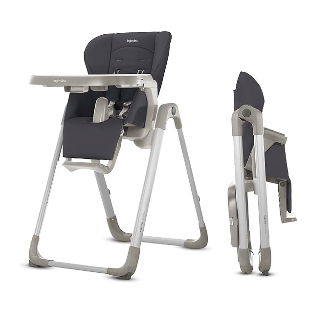 Inglesina My time Highchair, Pepper - Adjustable High Chair for Babies & Toddlers, 4 Height & 3 Recline Settings, Collapsible, Tool-Free Assembly, BPA Free, Removable Tray for Easy Cleaning