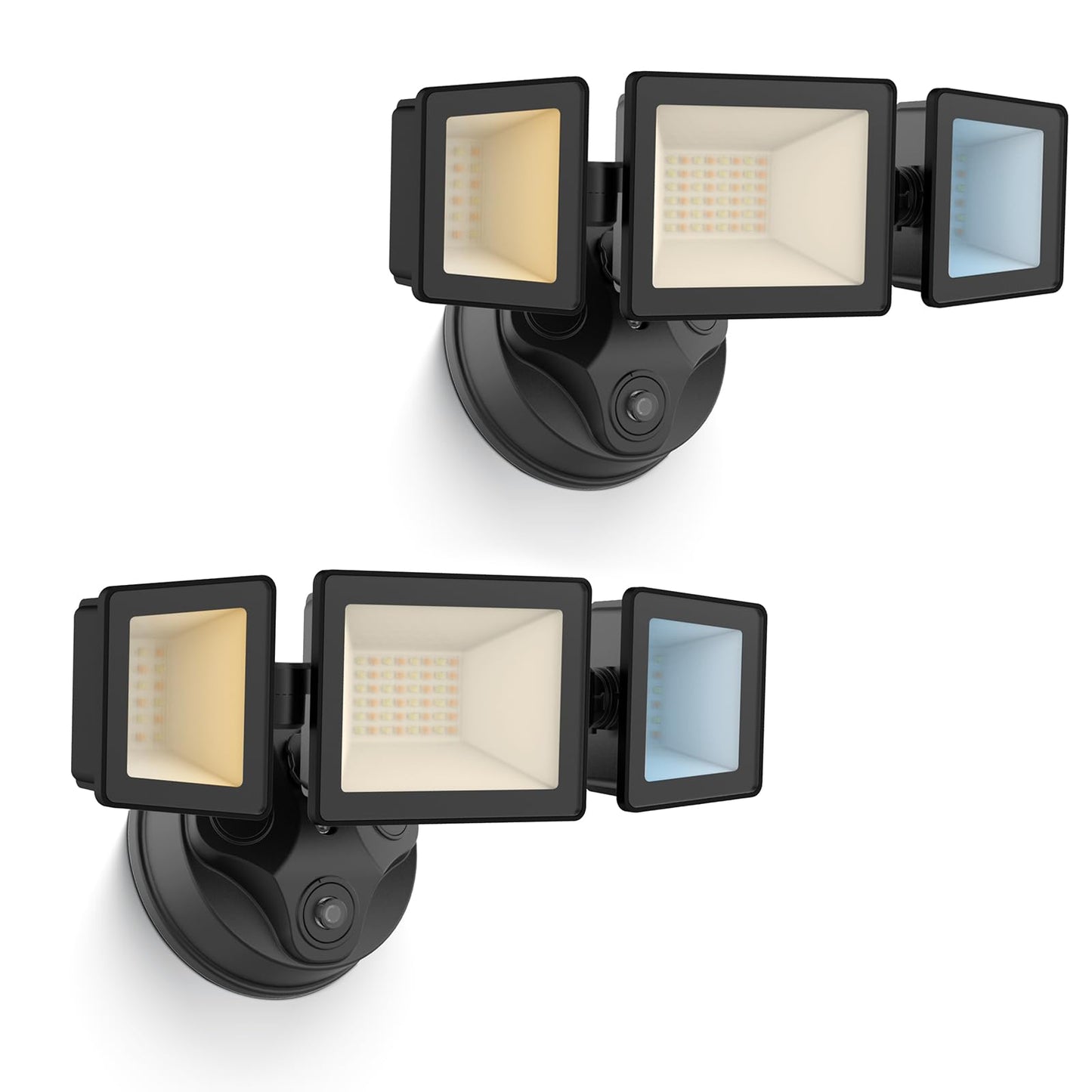 Alusso?Dusk To Dawn Outdoor Lighting  40W 4000Lm Dusk Till Dawn Outdoor Light  3000K/4000K/6000K 3Cct Ip65 3 Heads Security Lights Dusk To Dawn For House Garage Yard Walkway 2 Pack Black