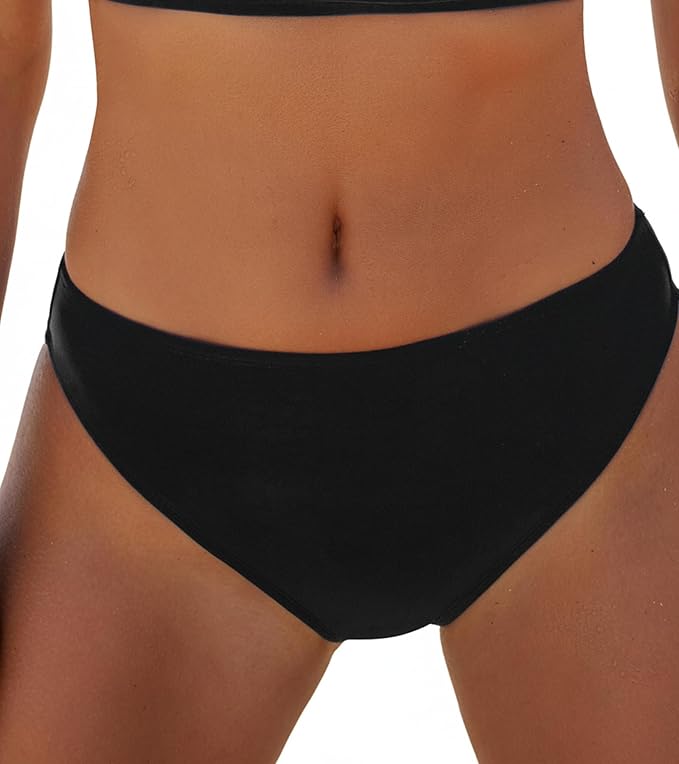 CUPSHE Women's Bikini Bottom Separate Mid Rise Full Coverage Swimsuit Bottom Only