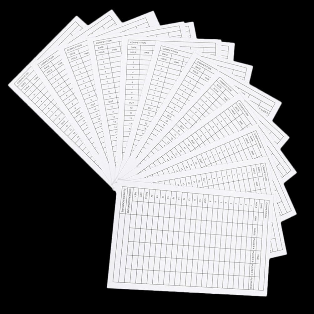 BESPORTBLE 40pcs Scorekeeper Accessory Pocket Score Scorecard Coated Outdoor Scorecards Competition Keeper, Notebook and Card Stats Paper Club Accessories Notebook, Golfs Disc Scorebook
