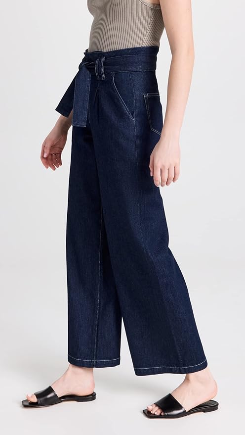 PAIGE Women's Harper Jeans with Flutter Waistband + Self Belt