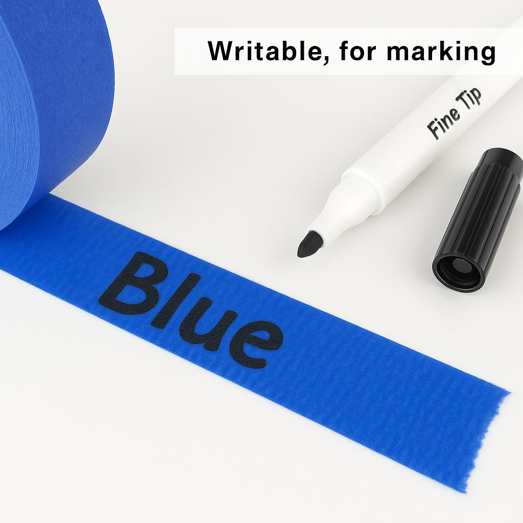 DOAY 4 Pack Blue Painters Tape - Masking Tape 0.25", 0.50", 0.75", 1" Wide - Multi-Surface, Smart Adhesion, Multi-Size Pack - 360FT Total - Paint Tape for DIY, Labeling, Art, Car (#3910)