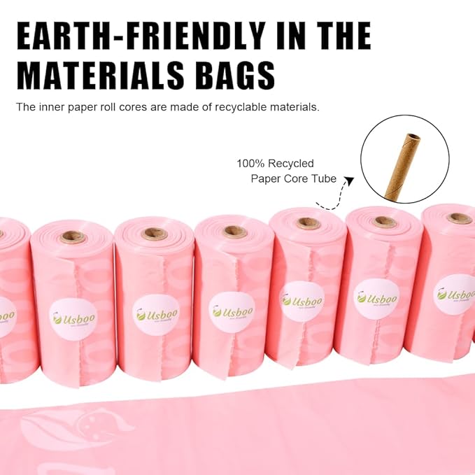 Disposable Diaper Bags for Baby - 20 Refill Rolls (300 Pack), Disposable Trash Bag with Dispenser - Cherry Blossom Scented, Pink, Ideal for Diaper Dispoal