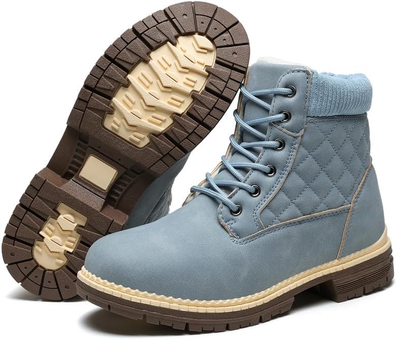 Winter Hiking Boots Women Waterproof Snow Ankle Booties Work Boots Warm Fur Lined Trekking Shoes Winter Lace up Booties fo...