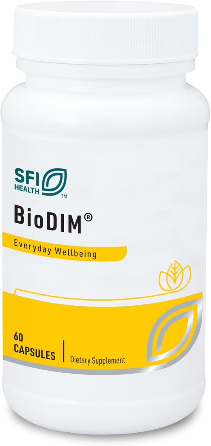 Klaire Labs BioDIM - 150mg Diindolylmethane Supplement - Promotes Healthy Estrogen Metabolism in Men & Women - Patented, Bioavailable DIM - Dairy & Gluten-Free (60 Capsules)